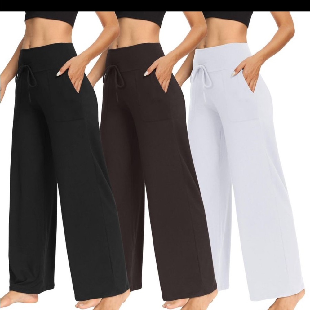 Women's Wide Leg Pants with Pockets - Casual Loose Yoga, Palazzo, Lounge Pants